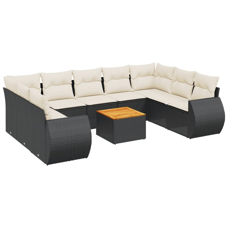 Vidaxl Garden Sofa Set Black