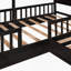 Lit en bois, 2 lits simples en L avec clôture et structure à lattes-1522001959