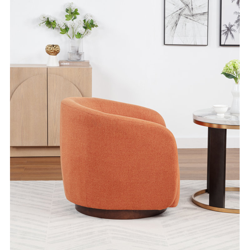 Fauteuil demi-tonneau rembourré et pivotant, Orange
