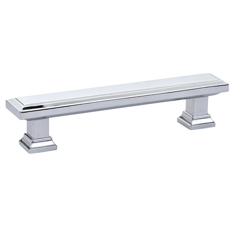 Emtek Geometric Brass Cabinet Pull, 6", Polished Chrome
