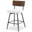Swivel Upholstered Counter Stool with Metal Frame-1034074929