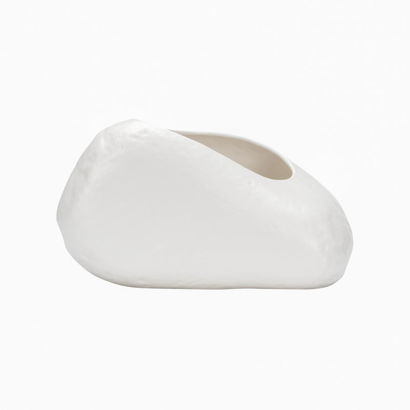 Ikebana Ishi Vase - Shiro, White Glaze