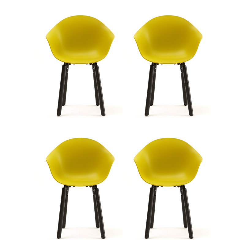 TA Armchair (Set of 4), Mustard/Black