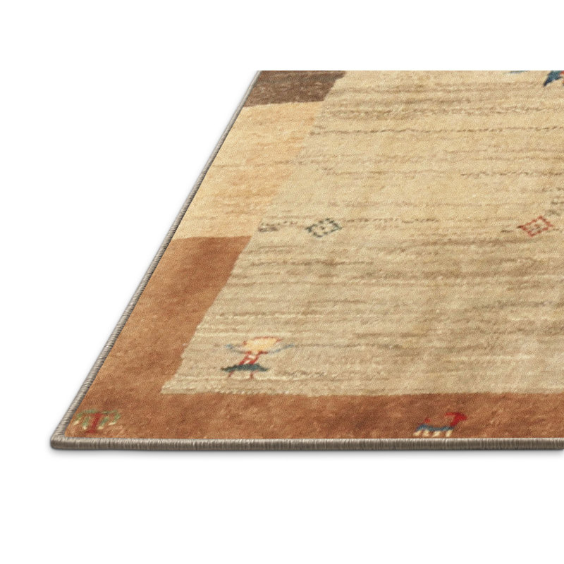 Tapis contemporain gris / olive, Rectangle 6 pi x 9 pi