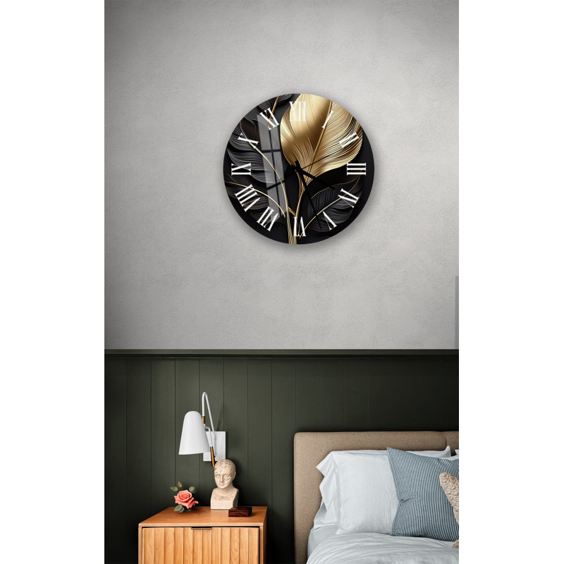 Horloge murale Glam Art Deco, Blanc