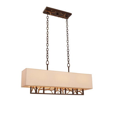 Hudson 6 LT Antique Bronze w/ Antique Gold Linear Pendant Kalco