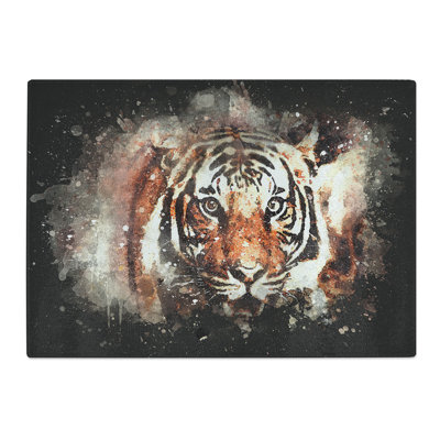 Tempered Glass Tiger Paint Splash Chopping Board