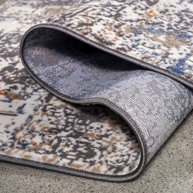 Tapis Celine Nixe-Turkish-GRIS, Rectangle 9 pi 2 po x 12 pi 2 po