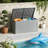 100 Gallon Resin Outdoor Storage Box, Waterproof Lockable Deck Box, All-Weather Patio Storage Container,Grey 
