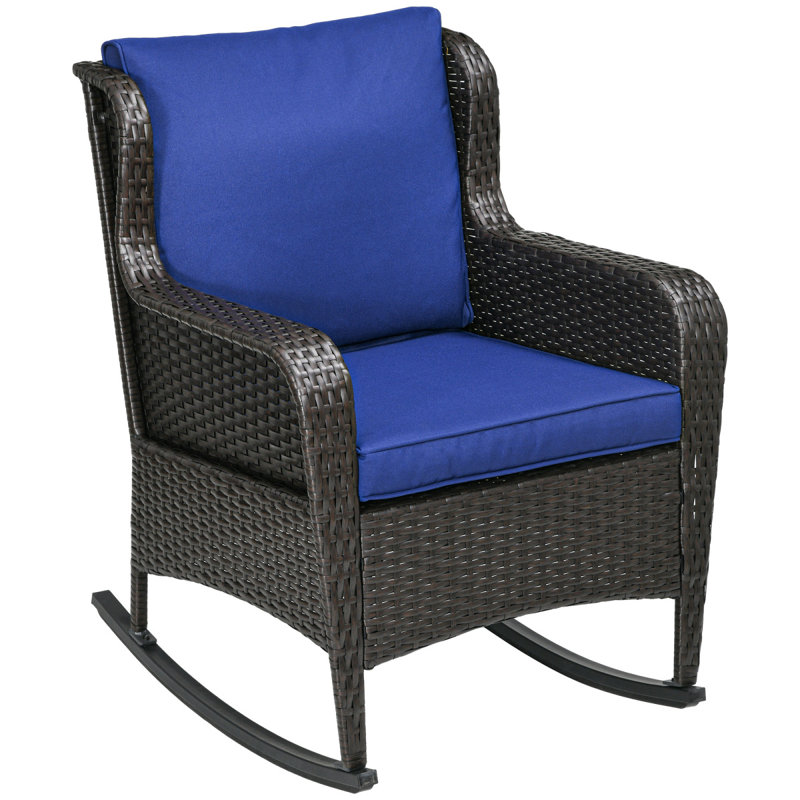 Chaise berçante en osier pour l'extérieur Outsunny