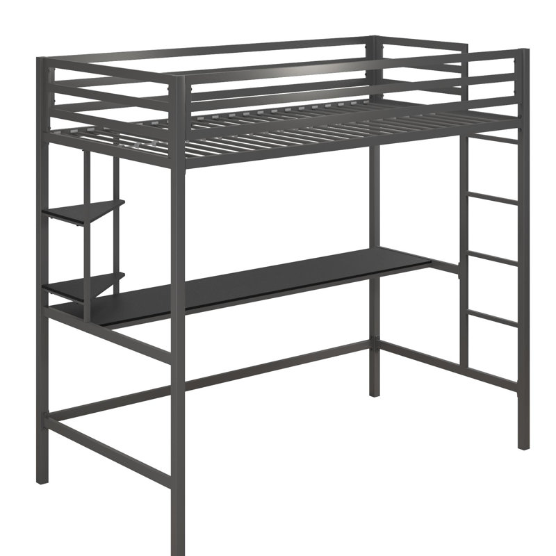 Maxwell Kids Loft Bed, Gray, Twin