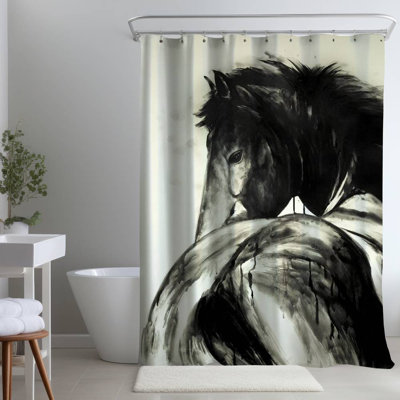 Shower Curtain AN493 – Polyester Shower Curtain, Dye Sublimation Print, 71" W × 74" L