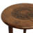 Ama 22 Inch Side End Table, Round Top, Indian Mandala Floral Carving, 3 Legs, Brown Mango Wood