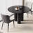 46.06" Modern Round Black Dining Table Set with 2 Chairs for Kitchen, Bar, Living Room, Small Space-374086780-374086746