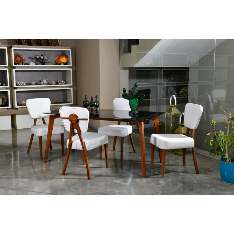 Ensemble repas pour quatre personnes, Naturel / crème