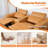 Power Recliner 6-Piece Sectional Sofa with Wedge and Storage Console, Breathable Leather Gel Home Theater Seating, Adjustable Headrests and USB Charging Ports, Light Brown-1243802820