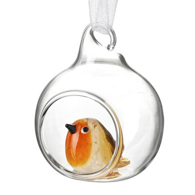 5cm Glass Birds Bauble
