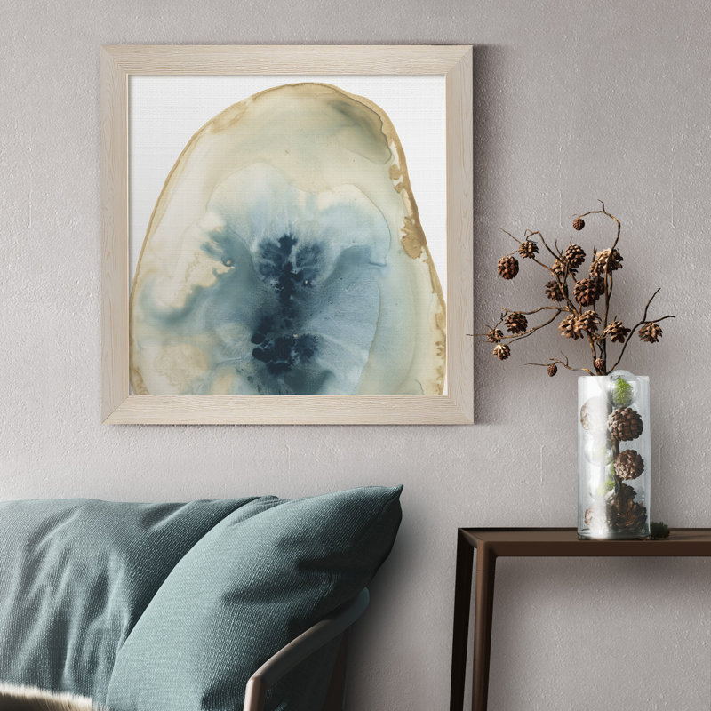 «Croped Geodes II», reproduction d'art sur toile encadrée, H 27,5 po x l 27,5 po x P 1,5 po, Cadre blanc