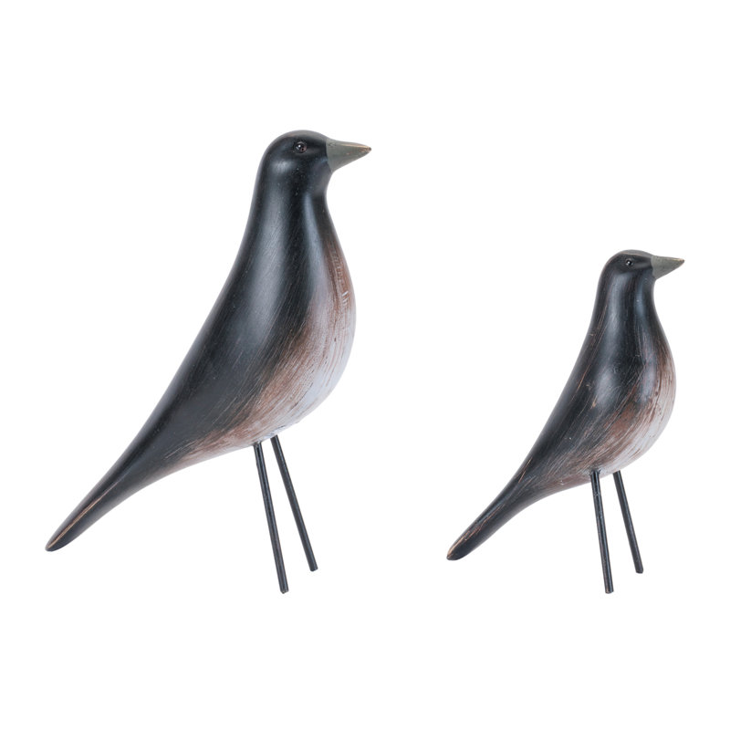 Figurine moderne oiseau (ensemble de 2)