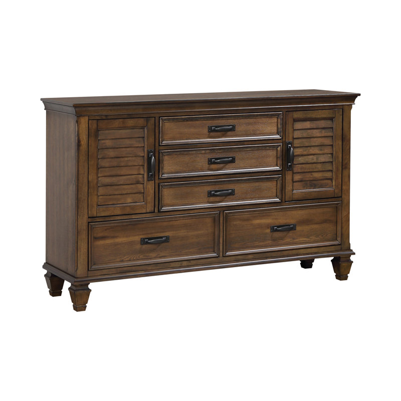 Ensemble de chambre à coucher 2 pièces avec commode en chêne bruni Spuyten, Très grand californien