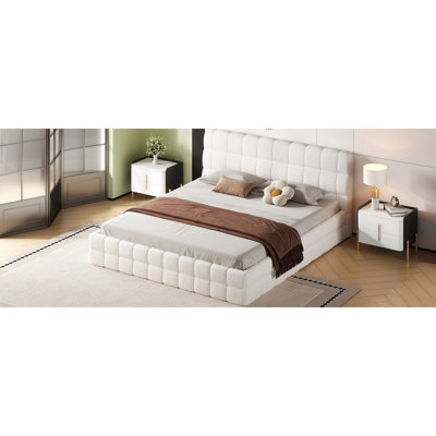 Comfortable King Beds, Upholstered Wood Mdf Modern Platform For Home