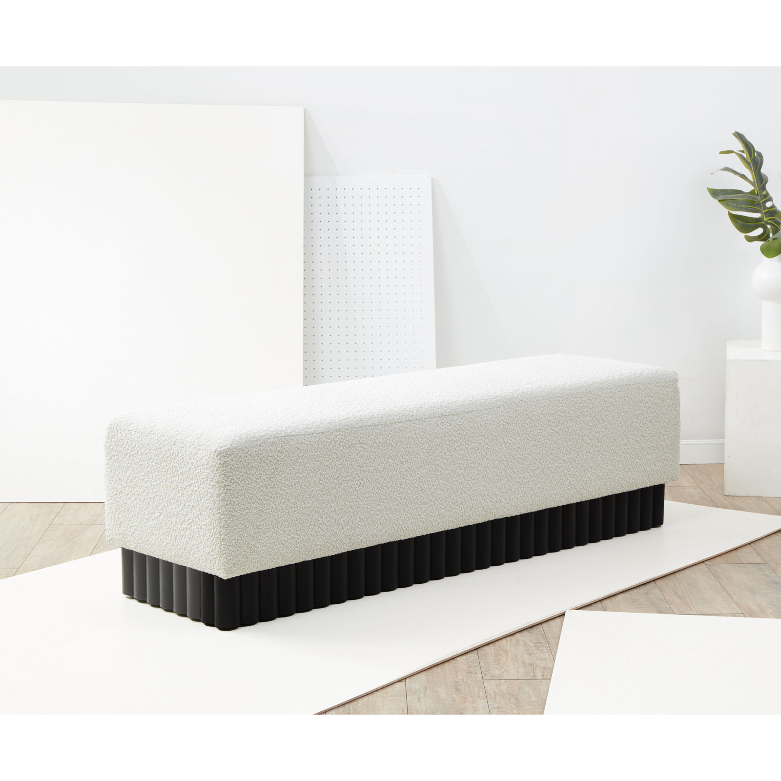 Peridot 60" Bedroom Bench, Black