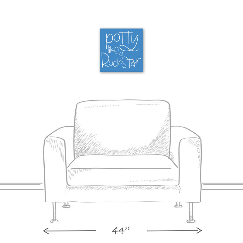 Art sur toile Potty Like a Rockstar, H 16 po x l 16 po x P 1,25 po