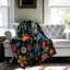 Jeté Playful Petal Doodles - 1 pièce Sherpa Bla Premium-554238260