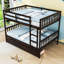 Lit superposé convertible en bois avec tiroirs de rangement et barrières de sécurité-314058100-314058103