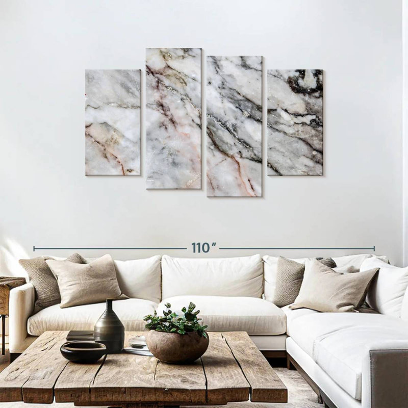 Texture de marbre abstraite Avery, H 48 po x l 75 po