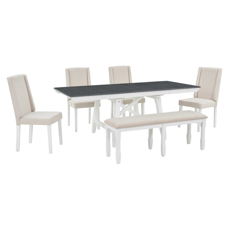 6-Piece Classic Dining Table Set, Gray