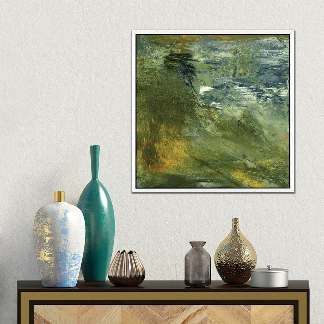 Encaustic Tile In Green I von Sharon Gordon - Galerie-umwickelte Leinwand Giclée auf Leinwand