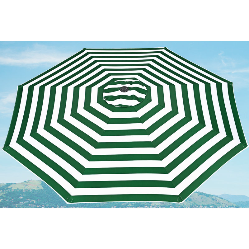 Parasol de remplacement pour terrasse 8 pi, Vert/blanc