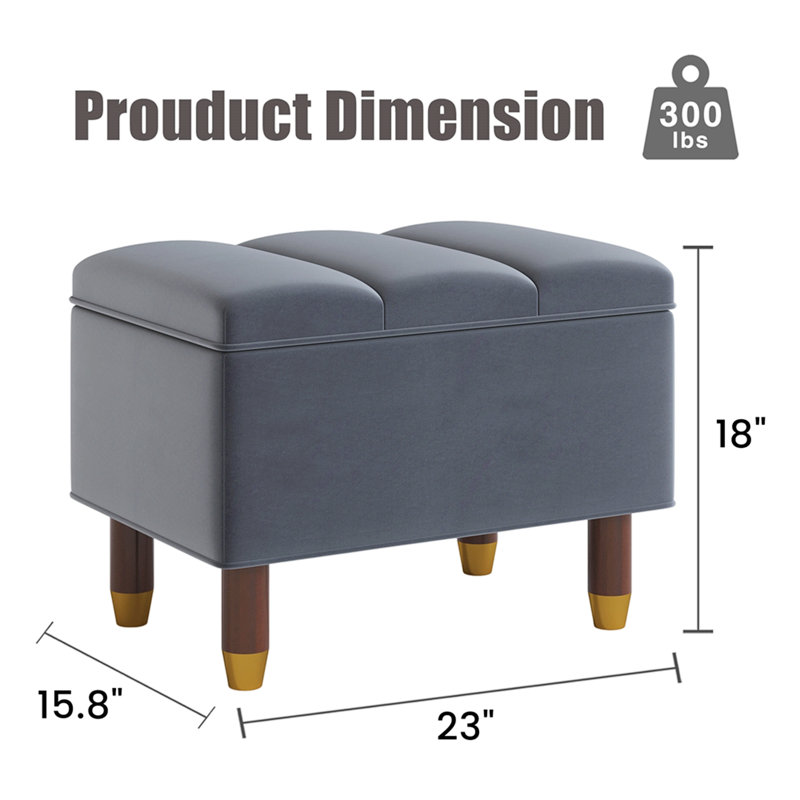 Repose-pieds en tissu avec rangement et repose-pieds