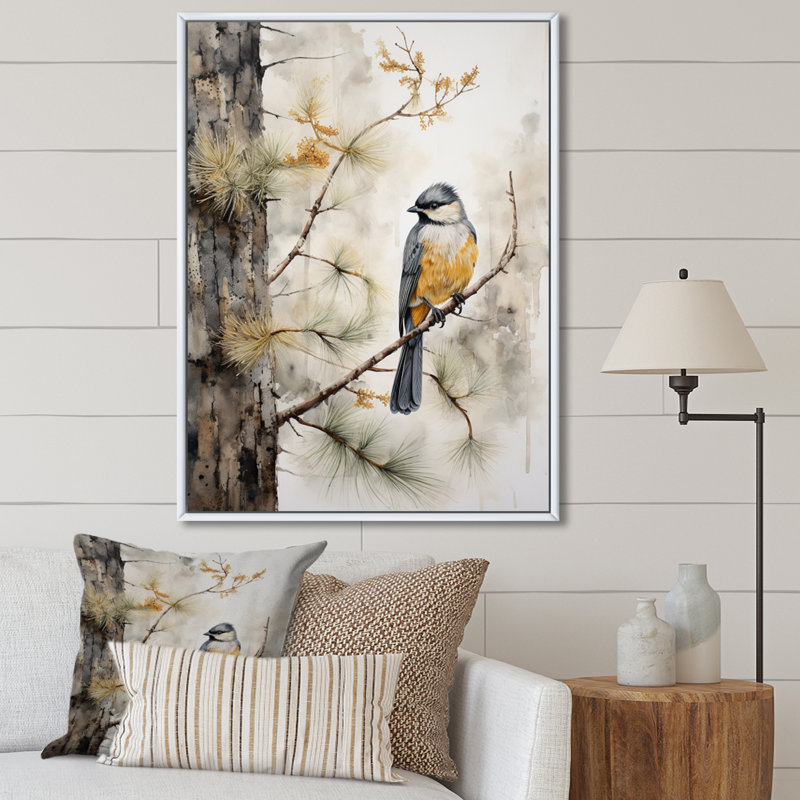 Forêt, gardiens du minimalisme I - animaux, impressions d'art mural, H 44 po x l 34 po x P 1,5 po, Cadre flottant blanc
