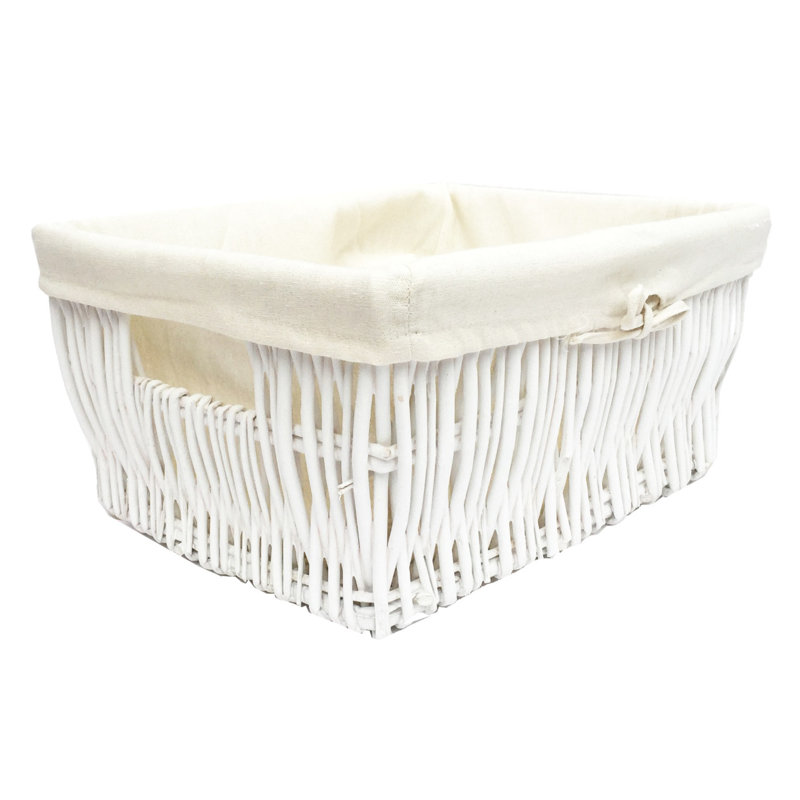 Brambly Cottage Decorative Basket, 21cm H x 52cm W x 40cm D, White