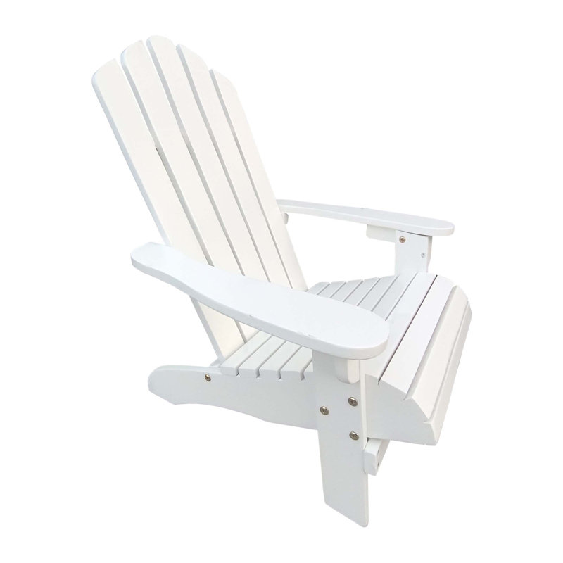 Sturdy Wooden Adirondack Chair For Kids, Perfect For Indoor And Outdoor Relaxation With Wide Seat And Armrests, White