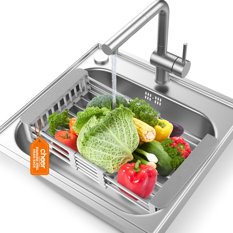 Stainless Steel Adjustable Over Sink Dish Drying Rack