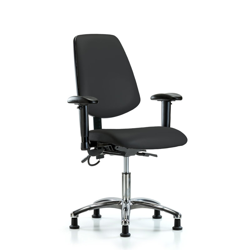 Vinyl Task Chair, Black, Glides
