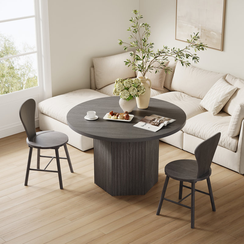Table de salle à manger Shonta Cesiro, Aulne gris foncé