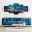 Lofoten Night Northern Lights - 5 pièces sur toile tendue-92828495
