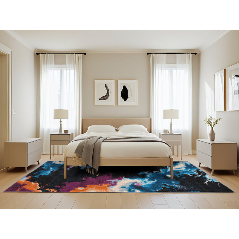 Tapis gris lavable à la machine, Rectangle de 5 pi x 8 pi