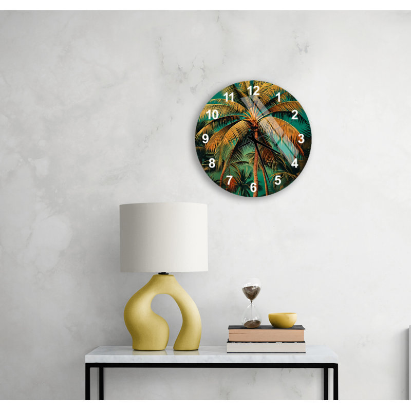 Horloge murale Palm Tree, Blanc