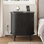 Table de bout ronde en bois 23,5 "avec station de charge