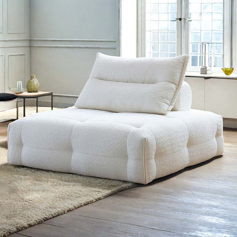 Modular Combination Of Beancurd Block Fabric Sofa Living Room Set