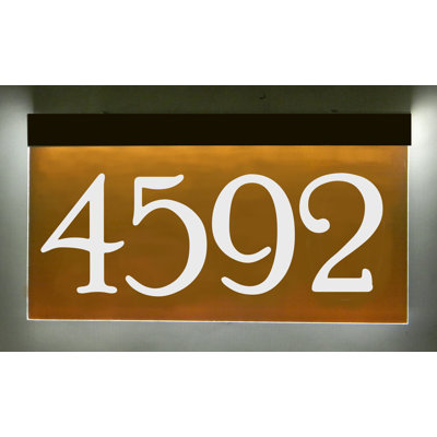 Le panneau d'adresse lumineux se raccorde au système d'éclairage paysager pour mur ou jardin.