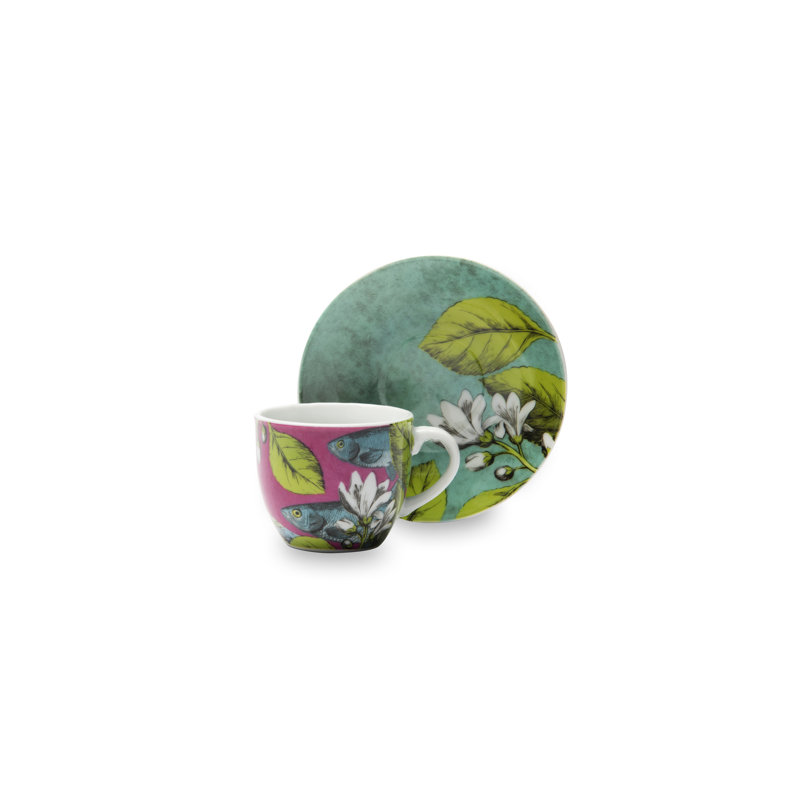 Excelsa set of 6 espresso cups with saucers Rhapsody porcelain 8x5x6 cm