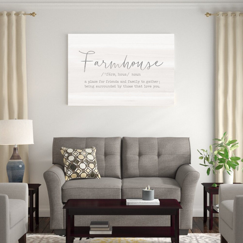 «Farmhouse Welcome Home», reproduction d'art textuel sur toile tendue, H 32 po x l 48 po