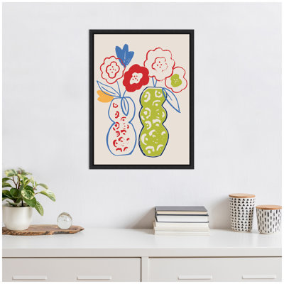 «Live Boldly Flower Vases» par Vicky Yorke, reproduction d'art sur toile encadrée