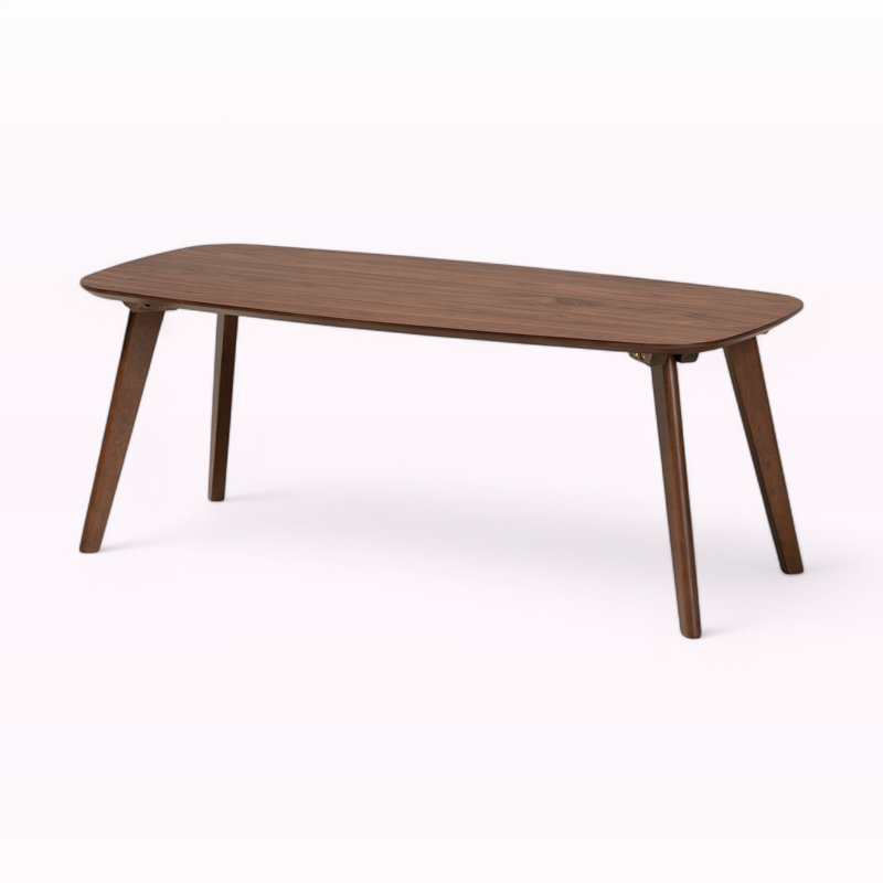 Dahlia Mid-Century Walnut Brown Round Wood Coffee Table